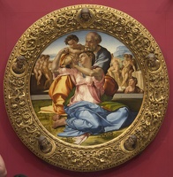 408-3159 IT - Firenze - Uffizi Gallery - Michelangelo - The Holy Family with the Infant St John the Baptist. known as the 'Doni Tondo' c 1507
