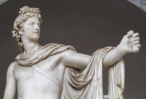 407-6827 IT - Roma - Vatican Museum - Apollo Belvedere 2 Century AD detail