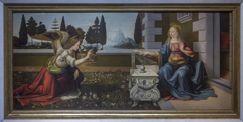 408-3353 IT - Firenze - Uffizi Gallery - da Vinci - Annunciation c 1472.jpg