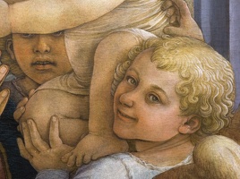 408-3110 IT - Firenze - Uffizi Gallery - Filipo Lippi - Madonna and Child with Two Angels (detail) c 1460-65