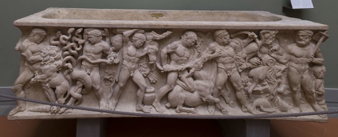 408-3146 IT - Firenze - Uffizi Gallery - (Roman) Sarcophagus with the Labors of Hercules 150-160 AD
