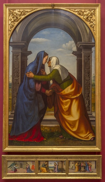 408-3177 IT - Firenze - Uffizi Gallery - Albertinelli - Visitation, Annunciation, Adoration of the Christ Child, and Circumcision (predella) 1503.jpg