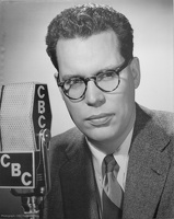 409-3323 BRG Bill Reid at the CBC microphone circa 1952